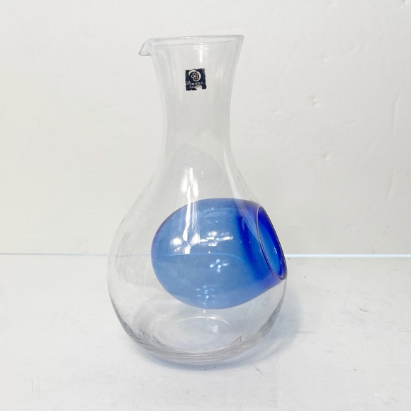 Hinomaru Other - Hinomaru Handblown Ice Pocket Cold Sake Spirit Whiskey Glass Decanter Blue